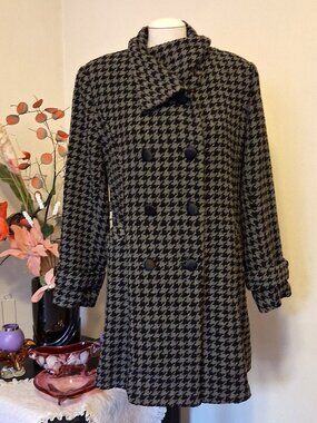 Tailored Pea Coat Lined 100% Cotton Trench Coat Warm Peacoat Outerwear XL